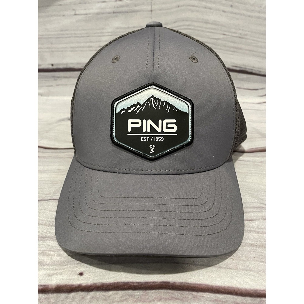 Ping Patch Gray/Mesh Golf Hat Cap Adjustable Snapback Polyester/Spandex Adult